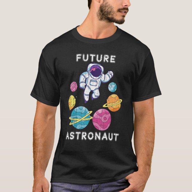 Junior Astronaut Space Science Planets Kids Future T-Shirt (Vorderseite)