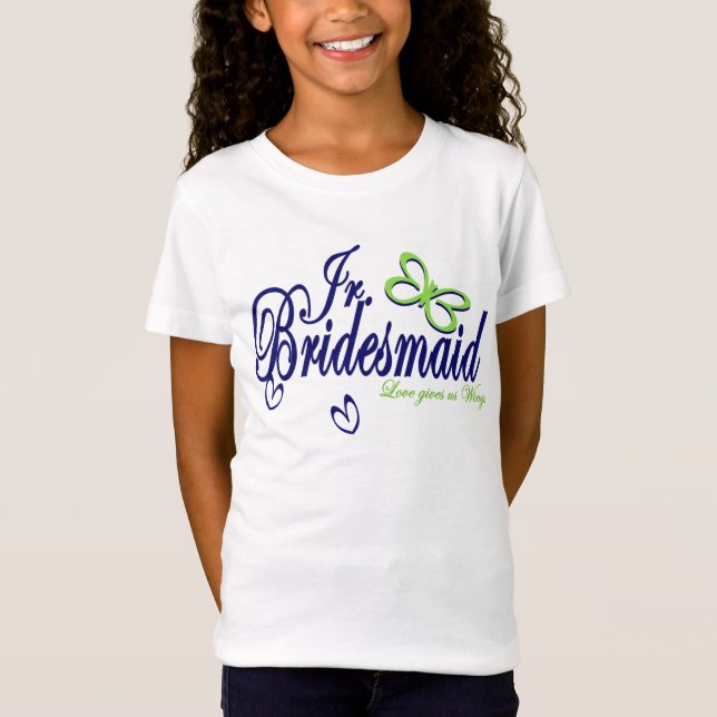 Junior Bridesmaid Butterfly Liebe T-Shirt (Vorderseite)
