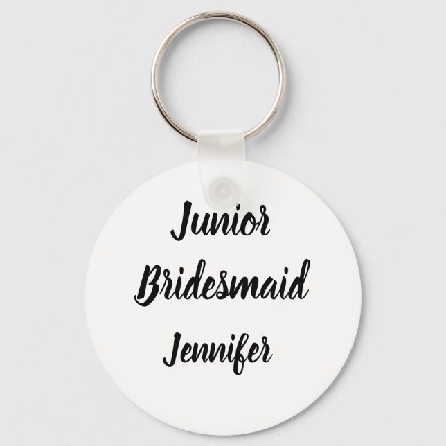 Junior Bridesmaid Geschenke Individuelle Name Hoch Schlüsselanhänger (Vorderseite)