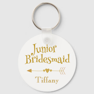 Junior Bridesmaid gibt Golden Schriftart Schlüsselanhänger