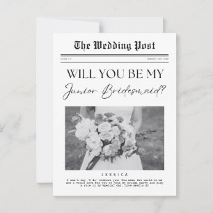 Junior Bridesmaid Vorschlag, Custom Newspaper Postkarte