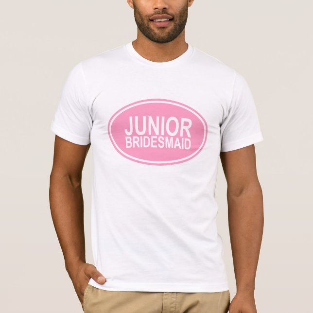 Junior Bridesmaid Wedding Oval Pink T-Shirt (Vorderseite)