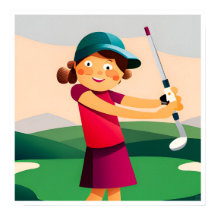 Junior Girls Golf Art Printing
