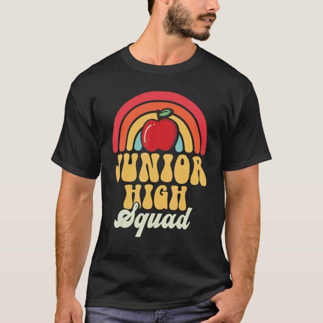 Junior High Squad Teacher Rainbow Back To School_1 T-Shirt (Vorderseite)