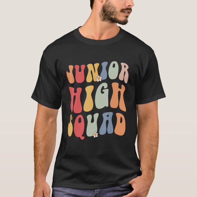 Junior High Squad Teacher Rainbow Back To School T-Shirt (Vorderseite)