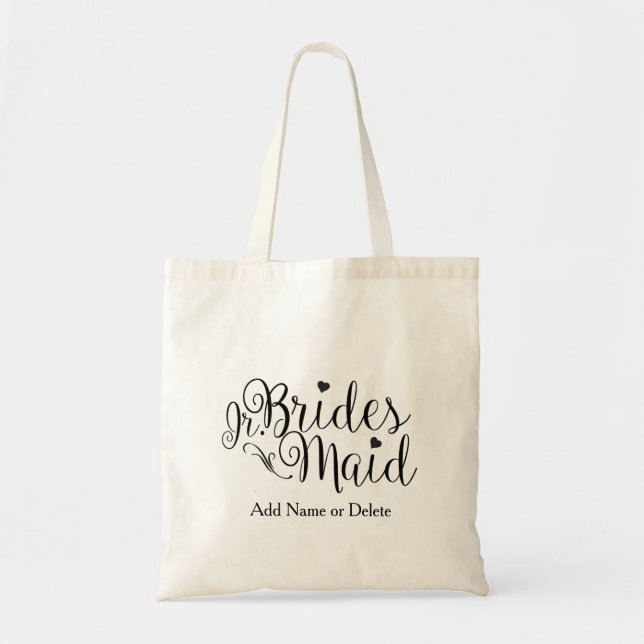Junior Jr. Bridesmaid Tote Budget Canvas Tote Bag Tragetasche (Vorne)