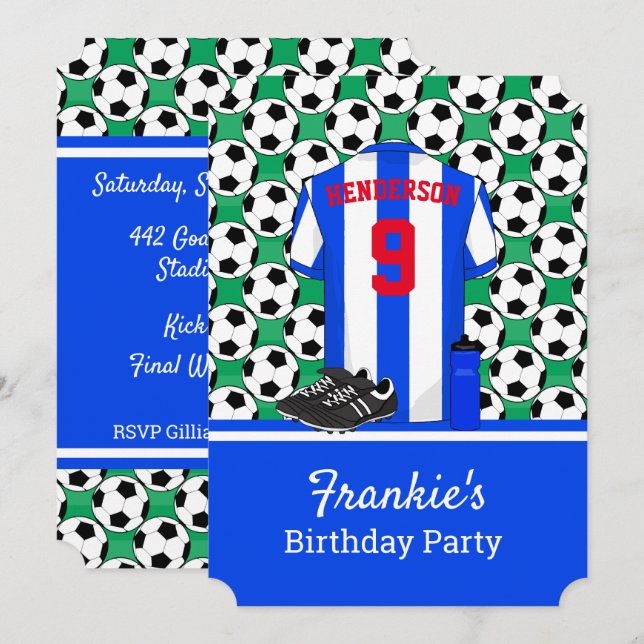 Junior-Jugendfußball-Veranstaltung BW Streifen Einladung (Vorne/Hinten)