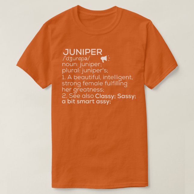 Junior Name Juniper Definition Junior weiblich Nam T-Shirt (Design vorne)