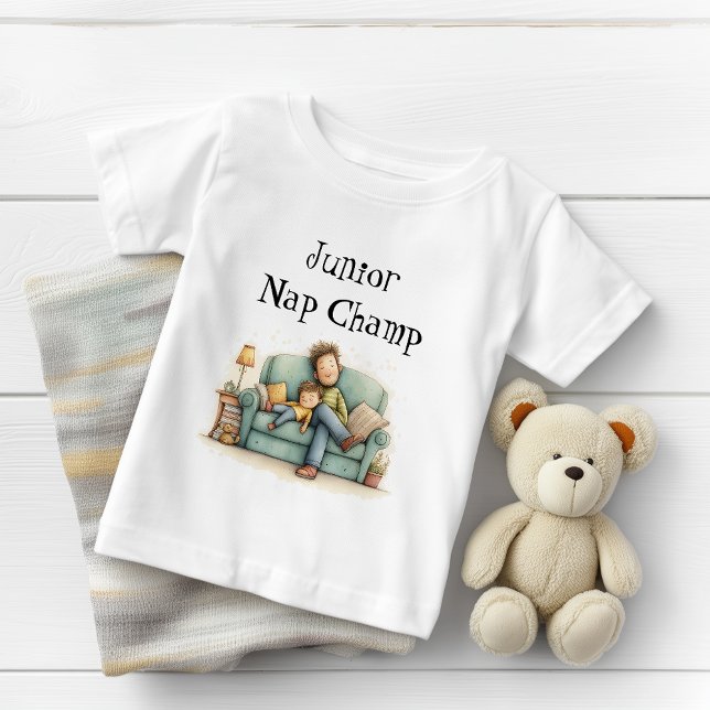 Junior Nickerchen Champ Vatertag Baby T-shirt (Von Creator hochgeladen)