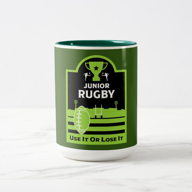 Junior Rugby Players Zweifarbige Tasse (Mittel)