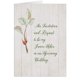 Junior Usher Invitation and Request Imitats Wood