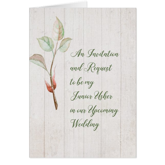Junior Usher Invitation and Request Imitats Wood (Vorne)
