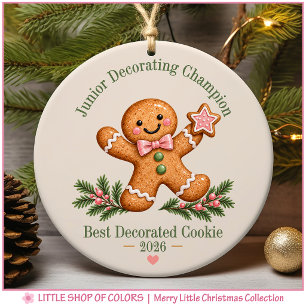 Junior-Weihnachtsplätzchen-Dekorations-Champion Keramik Ornament