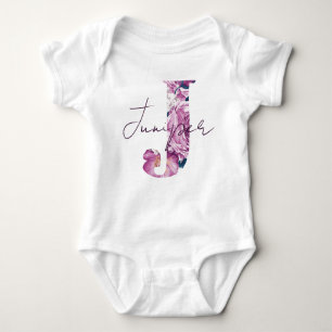 Juniper Baby Name Revefit Vintag floral J Baby Strampler