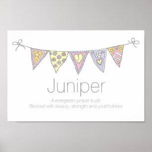 Juniper Girls Name und Bedeutung Bundposter Poster