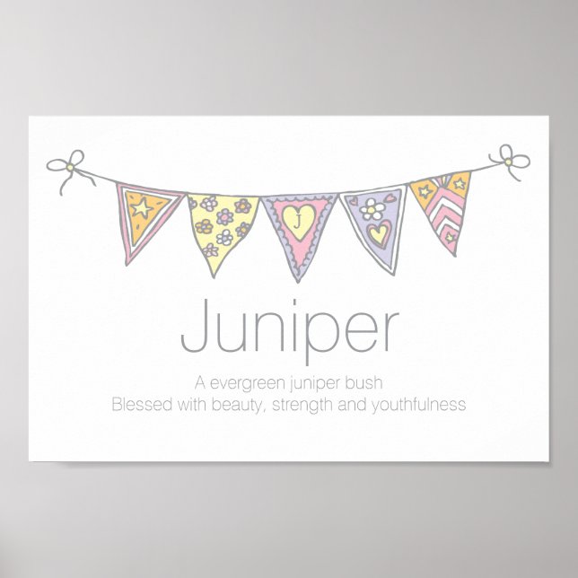 Juniper Girls Name und Bedeutung Bundposter Poster (Vorne)