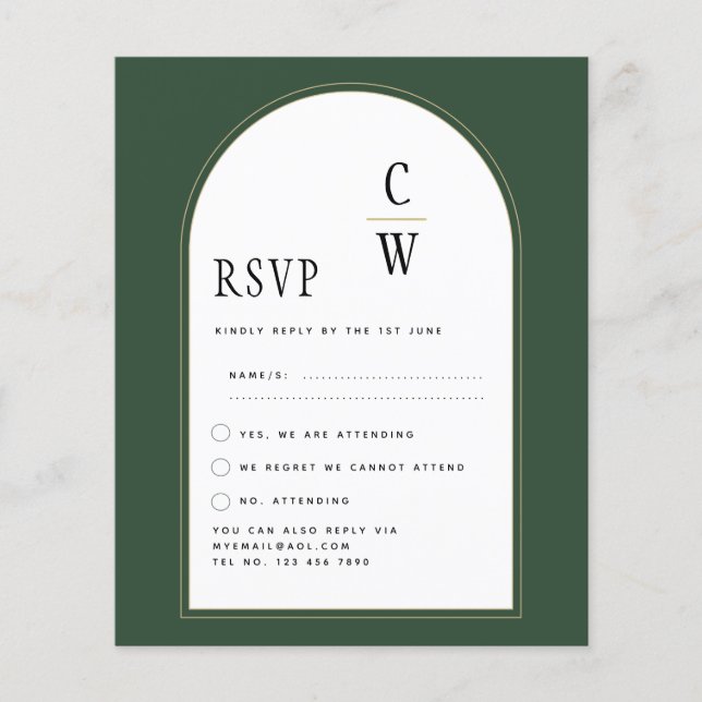 JUNIPER GREEN GOLD FOTO Wedding INVITE (Vorderseite)