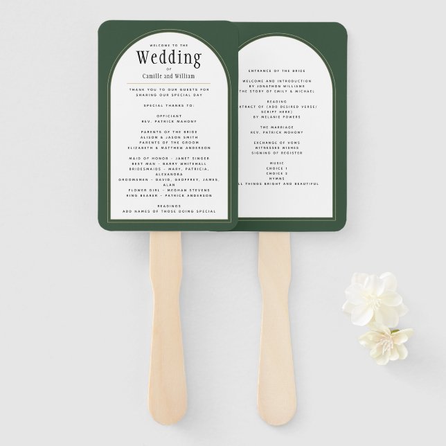 JUNIPER GREEN GOLD FOTO Wedding INVITE Fächer (Vorne und Hinten)