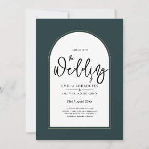 Juniper Green Gold Moderne Hochzeit INVITE QR Code Einladung