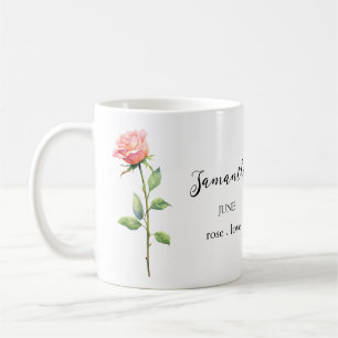 JUNIROSE GEBURTSBLUME MONATSNAME GESCHENK KAFFEETA KAFFEETASSE