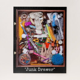 Junk Drawer Chaos Vintage Flat Lay Illustration Puzzle