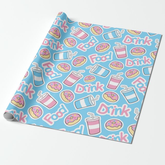Junk Food Geschenkpapier (Ungerollt)