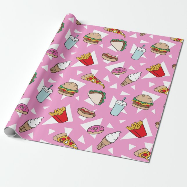 Junk Food Geschenkpapier (Ungerollt)