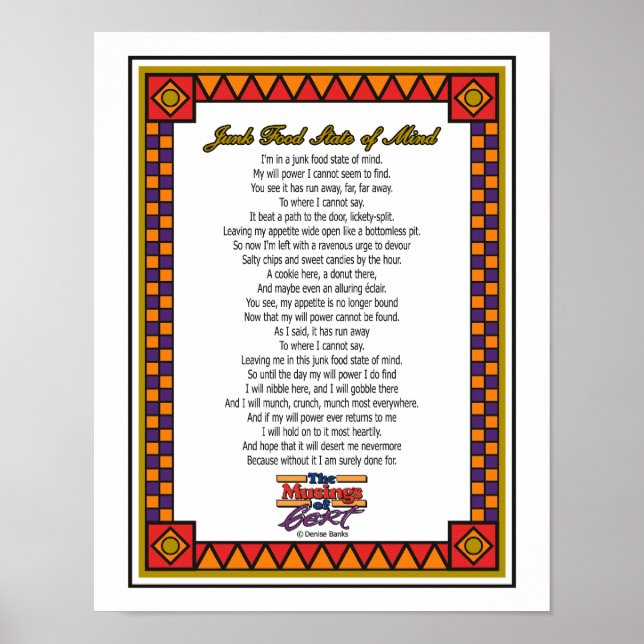 Junk Food Staat of Mind Poster (Vorne)