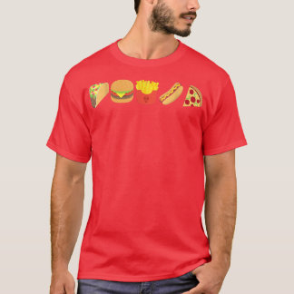 Junk Food Taco Burger Fries Hot Dog Pizza T-Shirt