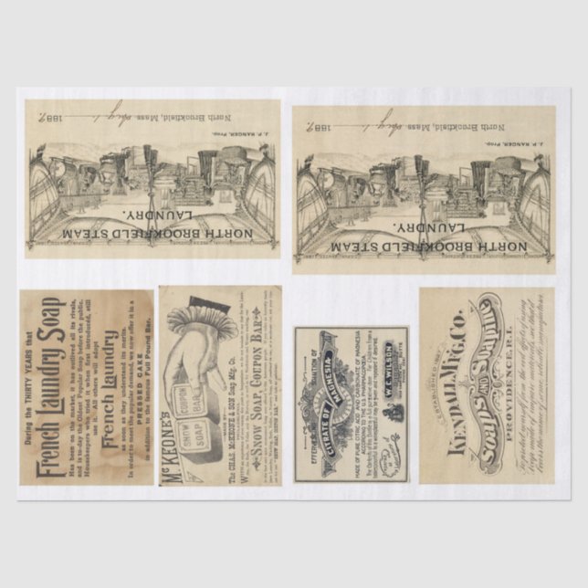 Junk Journal Elemente Decoupage Papier (Vorderseite)