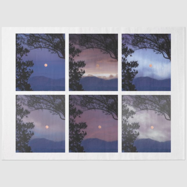 Junk Journal Fee Skies Moon Trees Fantasy 1-6 Seidenpapier (Vorderseite)