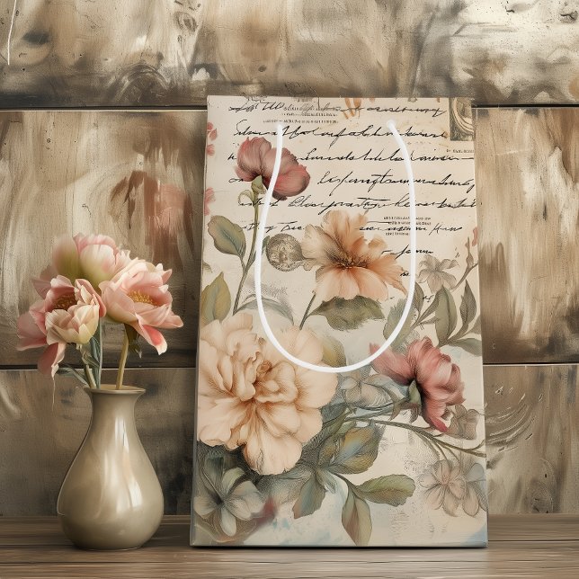 Junk Journal-Vintage Rose Mittlere Geschenktüte (Von Creator hochgeladen)