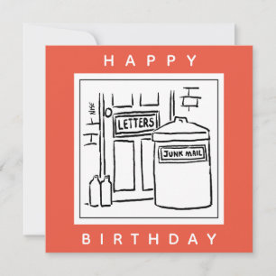 Junk Mail und Dustbin-Cartoon Karte