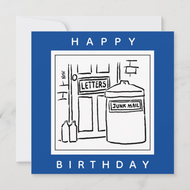 Junk Mail und Dustbin-Cartoon Karte (Vorderseite)