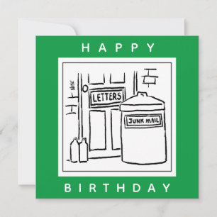 Junk Mail und Dustbin-Cartoon Karte