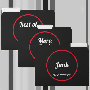 Junk more Junk-Erholung Junk Black File Folder Set Papiermappe