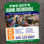 Junk Removal Advertising Flyer<br><div class="desc">Schild zum Entfernen von Junk in Rot und Schwarz</div>