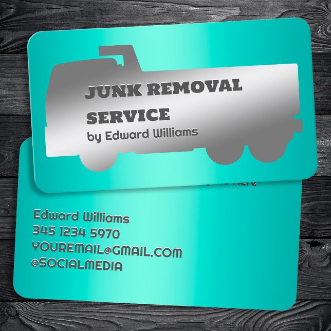 Junk Removal Dump Truck Business Card Visitenkarte (Junk Removal Dump Truck Business Cards)