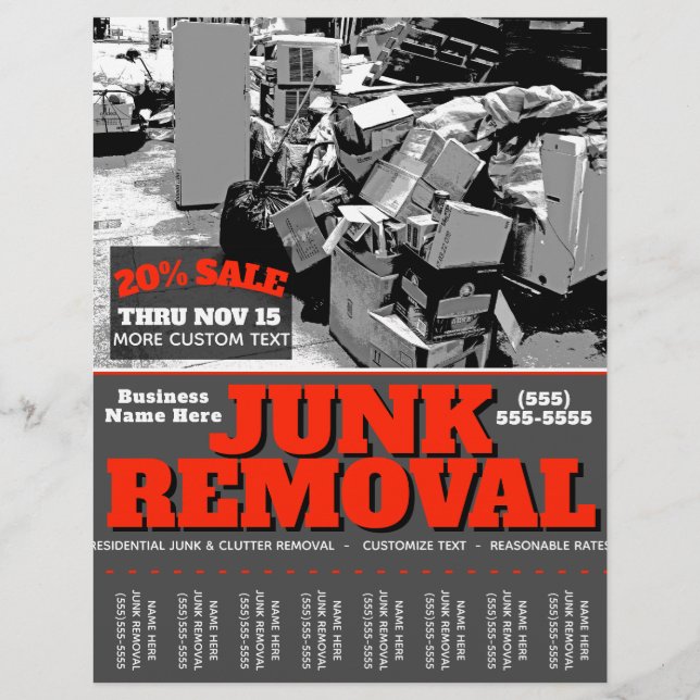 JUNK REMOVAL.GARBAGE HAULING Promo Tearsheet 2 Flyer (Vorne)
