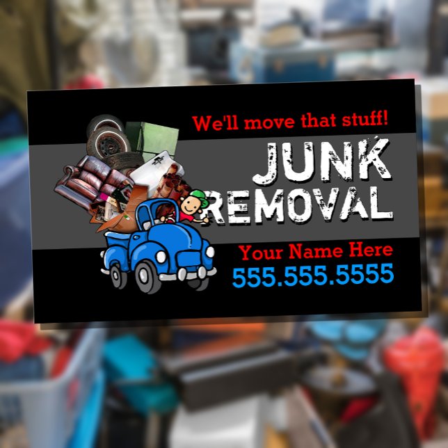 Junk Removal.Hauling.Got Junk.Anpassbarer Text Visitenkarte (Von Creator hochgeladen)