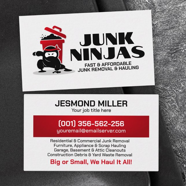 Junk Removal & Hauling - Junk Ninjas Visitenkarte (Von Creator hochgeladen)