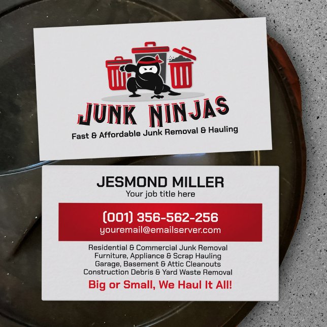 Junk Removal & Hauling - Junk Ninjas Visitenkarte (Von Creator hochgeladen)