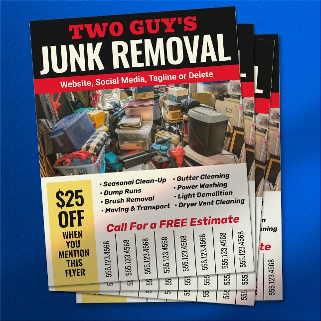 Junk Removal Phone Number Flyer (Von Creator hochgeladen)