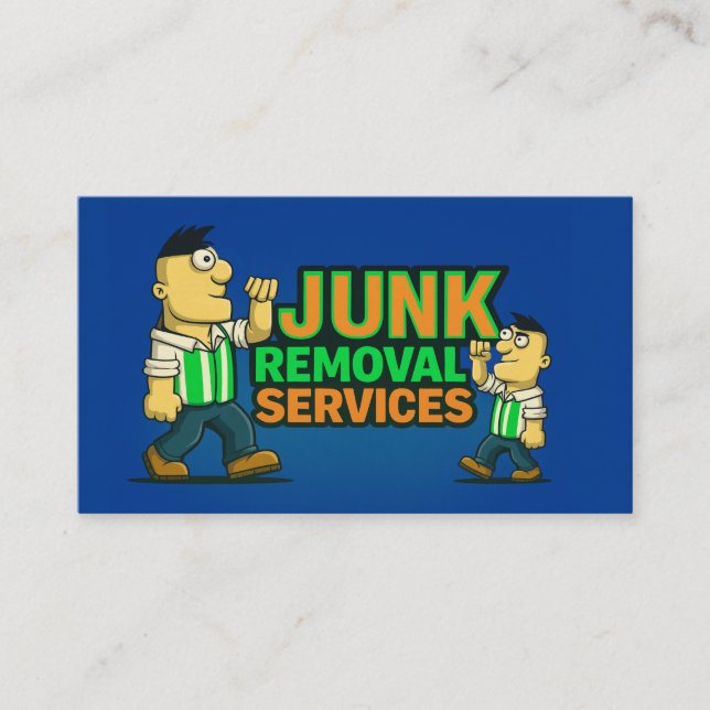 Junk Removal Services Rubbish Hauling Cleaning Up  Visitenkarte (Vorderseite)