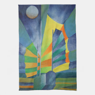 Junk vor dem Hintergrund des Seidenmondes Küchentuch