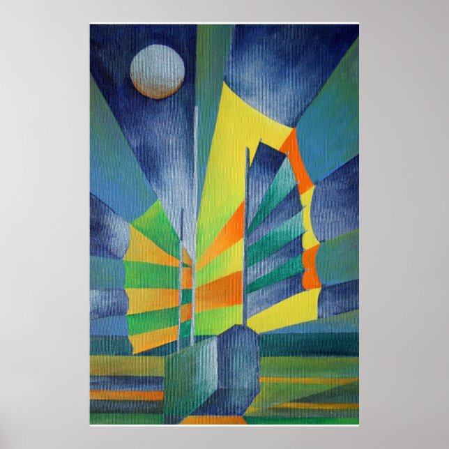 Junk vor dem Hintergrund des Seidenmondes Poster (Vorne)