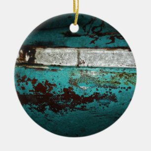 Junk Yard Vintage Car 50's aquamarine Aqua Keramikornament