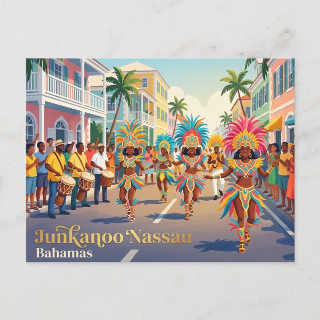 Junkanoo Nassau Bahamas Postkarte (Vorderseite)
