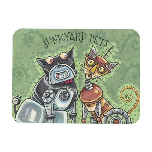 Junkyard Cat and Dog Robots MAGNET *Anpassen (Horizontal)