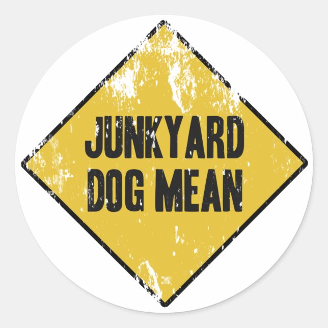 Junkyard Dog Gemein Runder Aufkleber (Vorderseite)